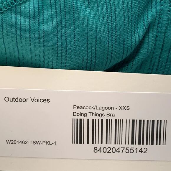 NWT Outdoor Voices Doing Things Bra in Peacock/Lagoon - Picture 5 of 5